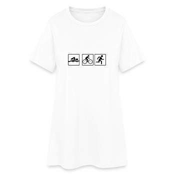 triathlon - Frauen T-Shirt-Kleid - Weiß - Vorne