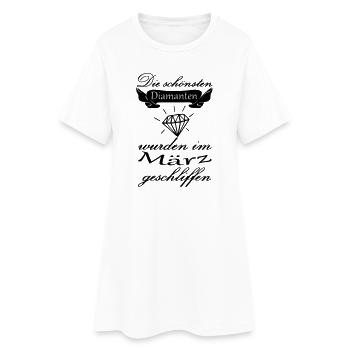 März Diamanten Geburtstag Geschenk Spruch - Frauen T-Shirt-Kleid - Weiß - Vorne