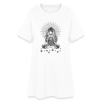 Boho Yoga Fille Happy Life - Robe T-shirt Femme - blanc - Devant
