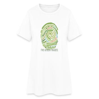 Empreinte digitale du jardin - Robe T-shirt Femme - blanc - Devant