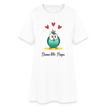 FÊTE DES PÈRES. BONNE FÊTE PAPA. PAPA. BONNE FÊTE. - Robe T-shirt Femme - blanc - Devant