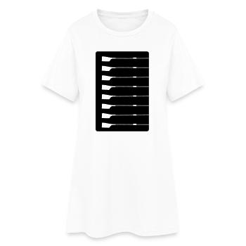 Gouvernail arrière – Silhouette - Robe T-shirt Femme - blanc - Devant