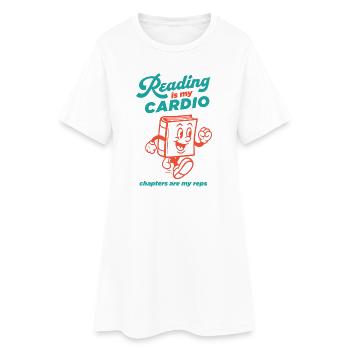 La lecture est mon cardio - Robe T-shirt Femme - blanc - Devant