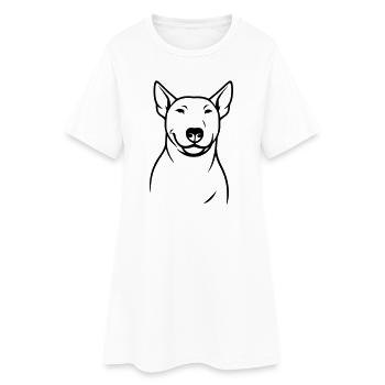 Silhouette stylisée du Bull Terrier - Robe T-shirt Femme - blanc - Devant