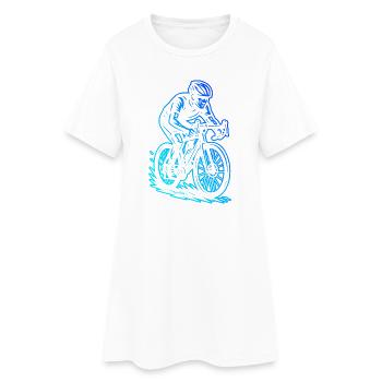 Roadbike Fokus pur - Frauen T-Shirt-Kleid - Weiß - Vorne