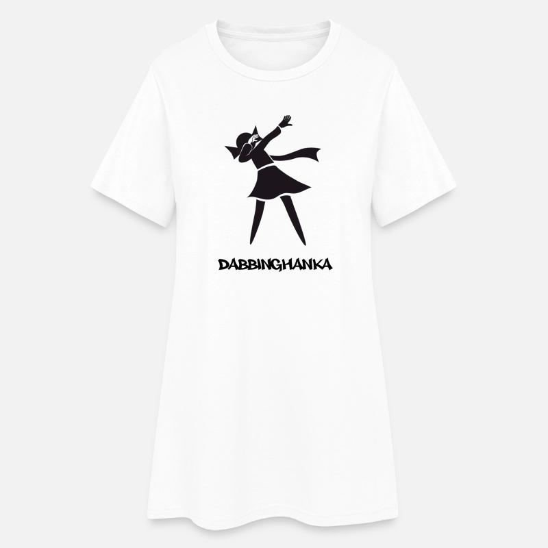 DABBING HANKA - Women’s T-Shirt Dress - white