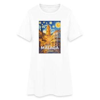 Málaga, Espagne - Robe T-shirt Femme - blanc - Devant