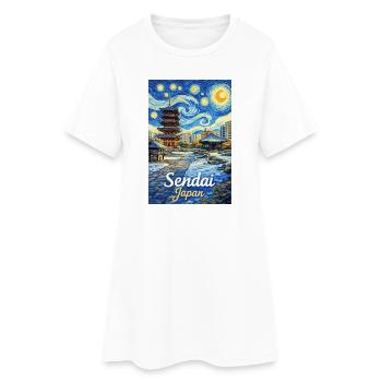 Sendai, Japon - Robe T-shirt Femme - blanc - Devant