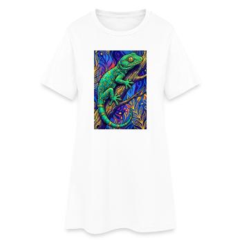 Gecko - Robe T-shirt Femme - blanc - Devant