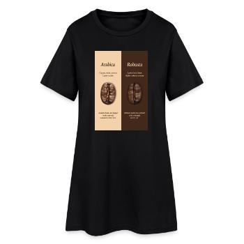 Arabica vs Robusta Coffee Guide Poster - Frauen T-Shirt-Kleid - Schwarz - Vorne