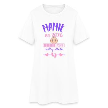 Oma im Jahr 2026. Bitte warten Sie. - Frauen T-Shirt-Kleid - Weiß - Vorne