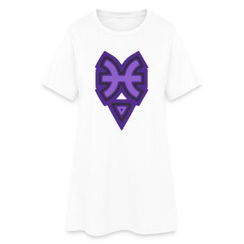 Tierkreis Stammesfische und Wasser - Frauen T-Shirt-Kleid - Weiß - Vorne