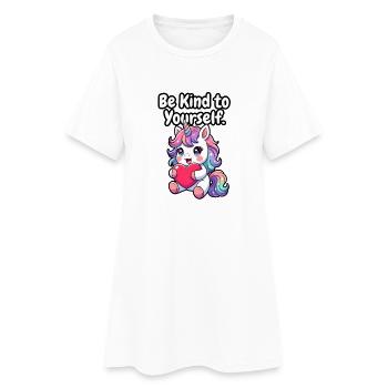 Sois bienveillant envers toi-même, licorne - Robe T-shirt Femme - blanc - Devant