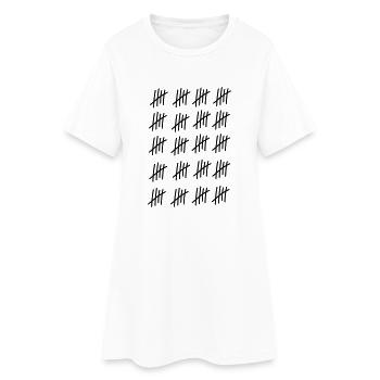 100 lignes / / 100 fois / / Anniversaire / / - Robe T-shirt Femme - blanc - Devant