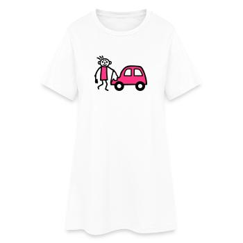 Strichmännchen Autowäsche - V2 - Frauen T-Shirt-Kleid - Weiß - Vorne