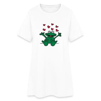 heart_frog_1220113c_a - Robe T-shirt Femme - blanc - Devant