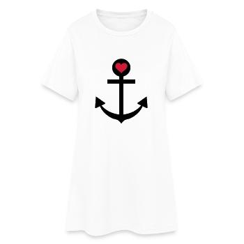 anchor captain star love - Robe T-shirt Femme - blanc - Devant