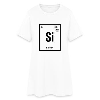 Silicon Element im Periodensystem - Frauen T-Shirt-Kleid - Weiß - Vorne