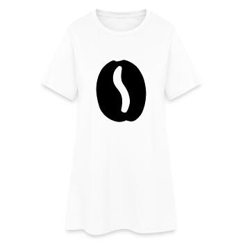 Kaffeebohne - Frauen T-Shirt-Kleid - Weiß - Vorne