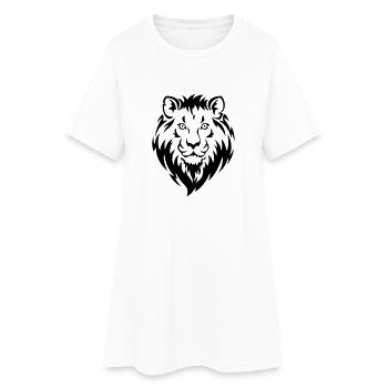 Löwe - Frauen T-Shirt-Kleid - Weiß - Vorne