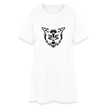 Loup - Robe T-shirt Femme - blanc - Devant
