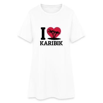I love Karibik - Frauen T-Shirt-Kleid - Weiß - Vorne