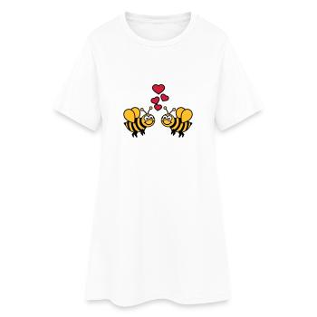 Abeille - Robe T-shirt Femme - blanc - Devant