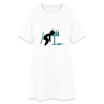 An alcoholic is drunk on the table - Women’s T-Shirt Dress - white - Front