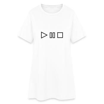 Play Stopp Pause - Frauen T-Shirt-Kleid - Weiß - Vorne
