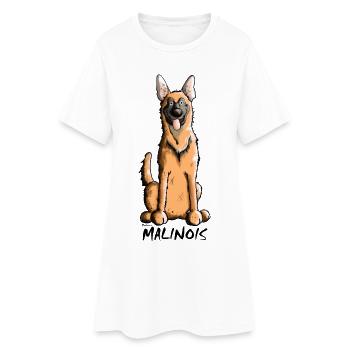Drôle Malinois Chien - Robe T-shirt Femme - blanc - Devant