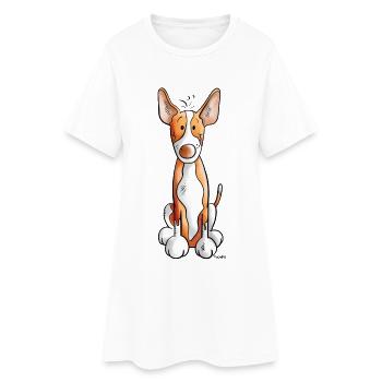 Süßer Podenco - Frauen T-Shirt-Kleid - Weiß - Vorne