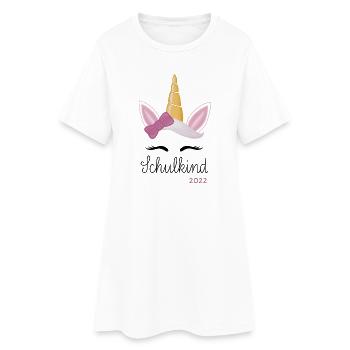 Einhorn Schulkind 2022 - Frauen T-Shirt-Kleid - Weiß - Vorne