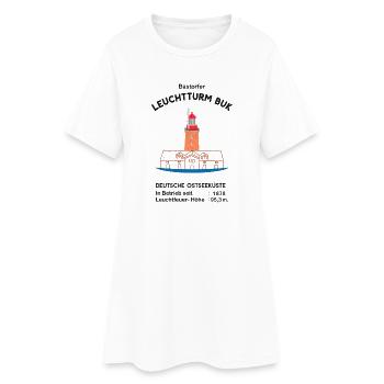 Leuchtturm Buk, Kühlungsborn, Ostseeküste - Frauen T-Shirt-Kleid - Weiß - Vorne