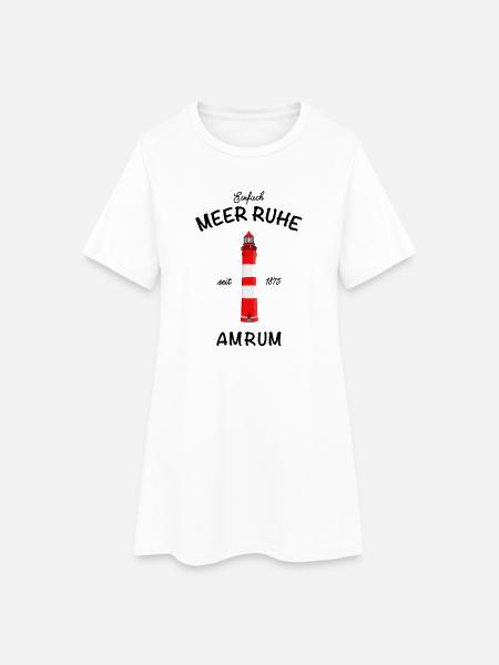 Leuchtturm auf Amrum, Einfach Meer Ruhe, Nordsee - Frauen T-Shirt-Kleid - Weiß