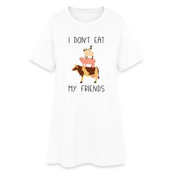 Je ne mange pas mes amis - Robe T-shirt Femme - blanc - Devant