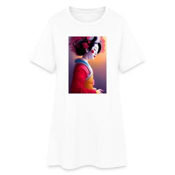 Geisha 8 - Robe T-shirt Femme - blanc - Devant