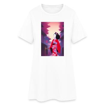 Geisha 5 - Robe T-shirt Femme - blanc - Devant