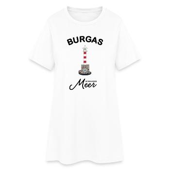 Bulgarien, Leuchtturm Hafen Burgas. Schwarzes Meer - Frauen T-Shirt-Kleid - Weiß - Vorne