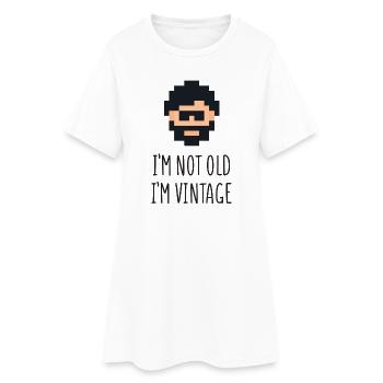 Ich bin nicht alt Ich bin Vintage - Frauen T-Shirt-Kleid - Weiß - Vorne