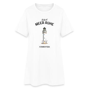 Formentera, Leuchtturm Cap de Barbaria, Meer Ruhe - Frauen T-Shirt-Kleid - Weiß - Vorne