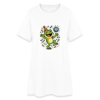 Party Frog - Women’s T-Shirt Dress - white - Front