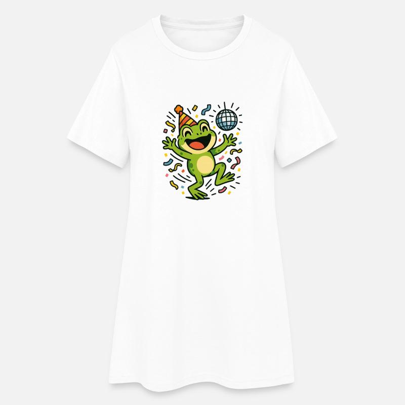 Party Frog - Women’s T-Shirt Dress - white