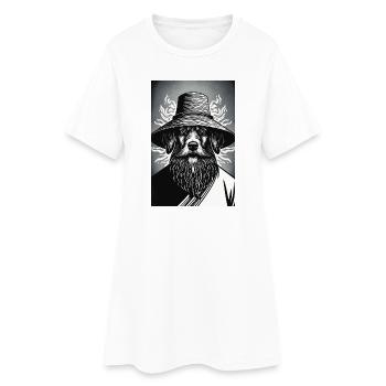 Le chien vigilant - Robe T-shirt Femme - blanc - Devant