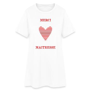 VIELEN DANK. GELIEBTE. HERZ. MEISTER. DANKE HERRIN. - Frauen T-Shirt-Kleid - Weiß - Vorne
