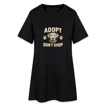Dog Adoption Motif Design - Women’s T-Shirt Dress - black - Front