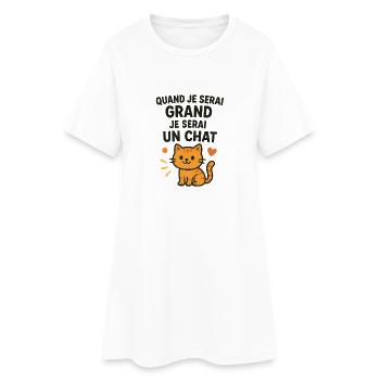 Chat mignon quand je serai grand - Robe T-shirt Femme - blanc - Devant