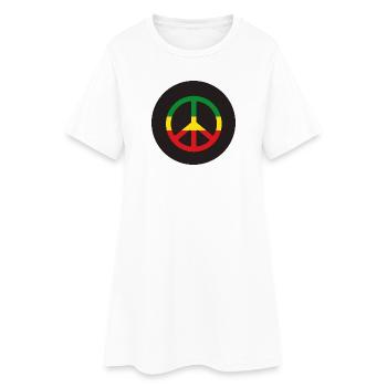 Signe de paix reggae aux couleurs de l’Ethiopie - Robe T-shirt Femme - blanc - Devant
