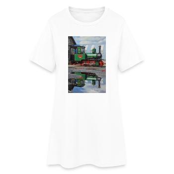 Réflexion de locomotive à vapeur - Robe T-shirt Femme - blanc - Devant