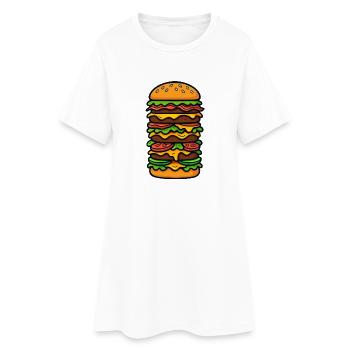 Burger grand XXL - Robe T-shirt Femme - blanc - Devant