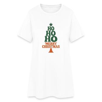 Hohoho Hippie 70s Retro Christmas - Women’s T-Shirt Dress - white - Front